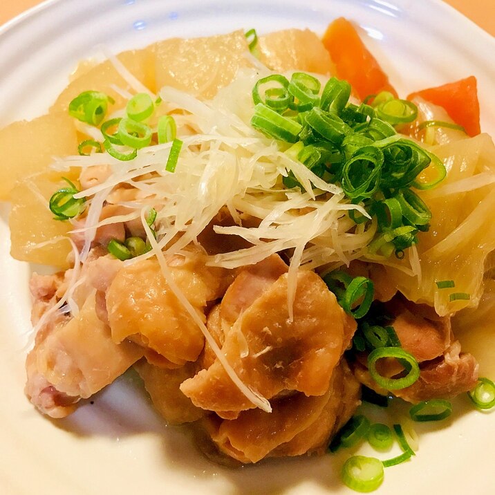 めんつゆベース●鶏もも肉と根菜三種のあまから煮込み